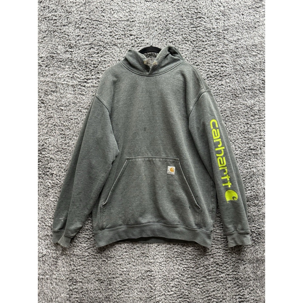 Carhartt Hoodie Gray Original Fit Pullover Sweatshirt Workwear K288 Men's‎ XXL